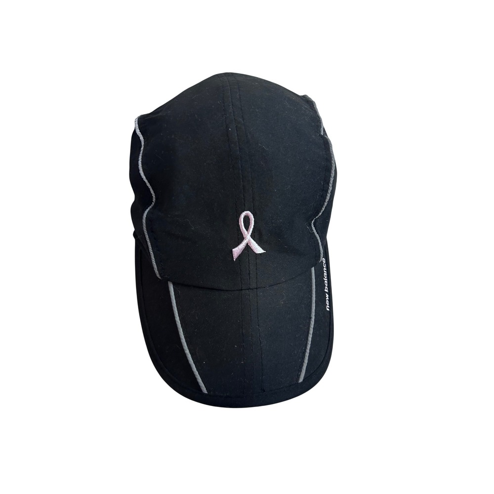 New Balance Running Hat OS Black Pink Ribbon Reflective Women